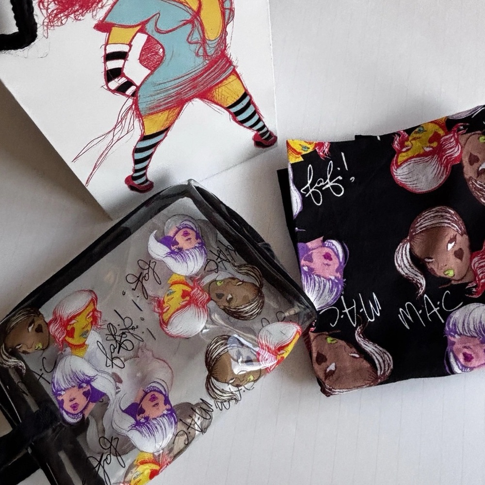 MAC FAFI MAKEUP BAG, SCARF, & GIFT BAG BUNDLE - LE, Collectible, Rare, & HTF!